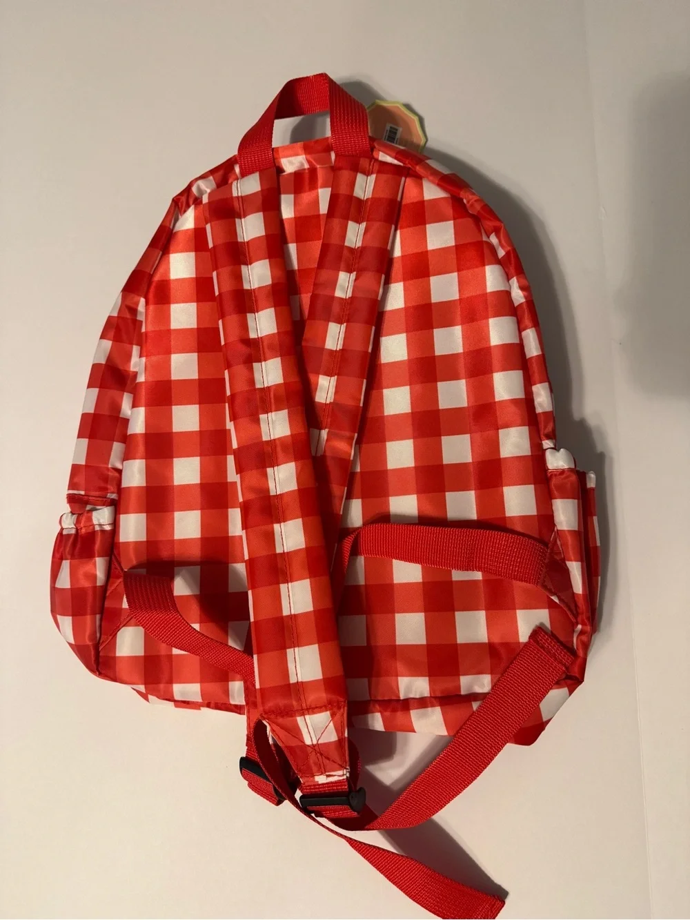 Red Gingham Kids Backpack with Cherry Patch